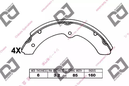 Комлект тормозных накладок DJ PARTS BS1185